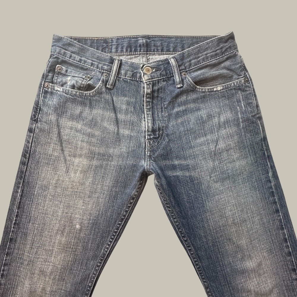 Vintage Levi's 514 Jeans Mens 30x32 Straight Fit Medium Wash Distressed Denim
